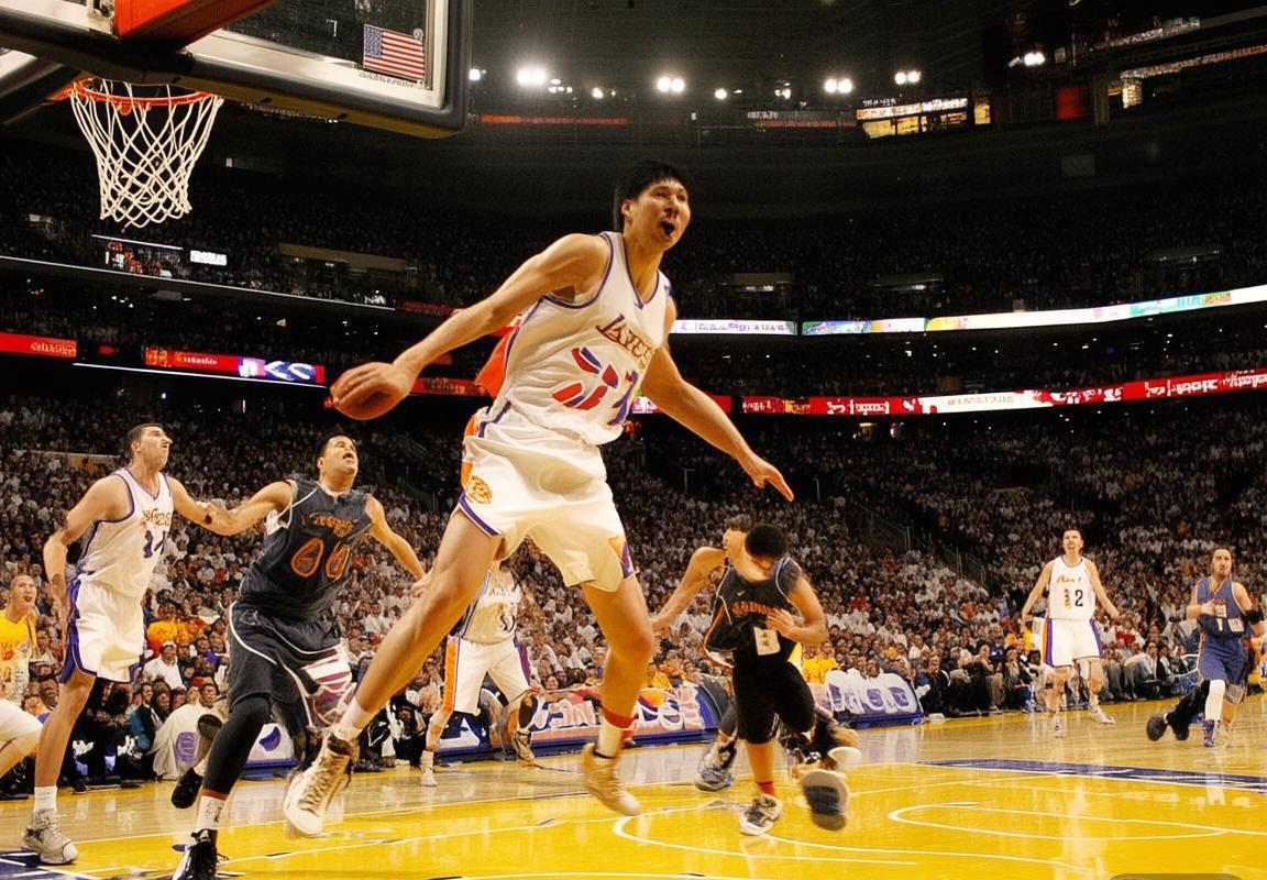 姚明2004年NBA季后赛对阵湖人：中国篮球国际风采展示